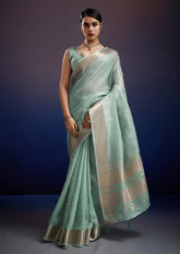 Mint Green Silk Saree – Subtle Glamour for Every Occasio
